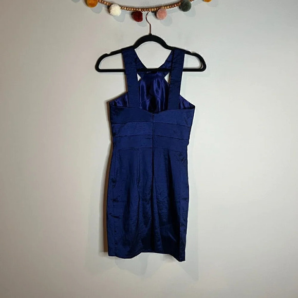 Cache Y2K navy blue high neck bodycon dress - Picture 3 of 5